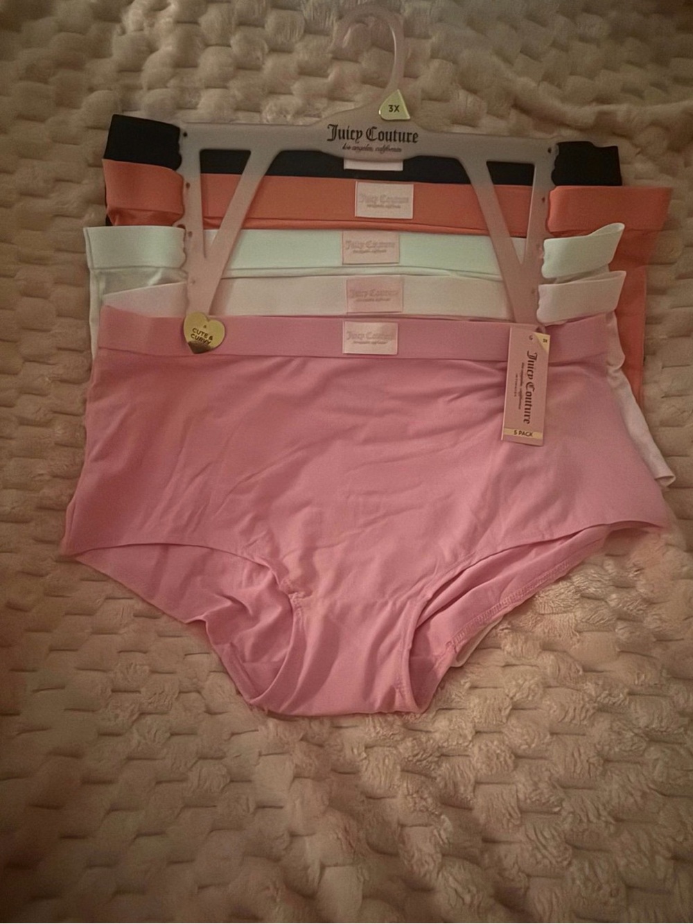 Juicy Couture 5 pack 'Cute and Curvy' high waisted brief panties - 2X - NWT!